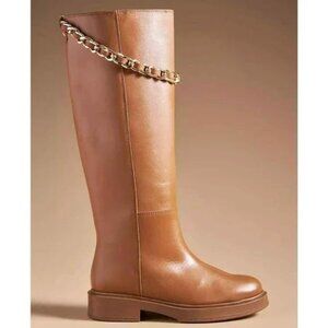 Alohas Brown Leather Pier Boots With Chain Size  EU 40 (US 9)